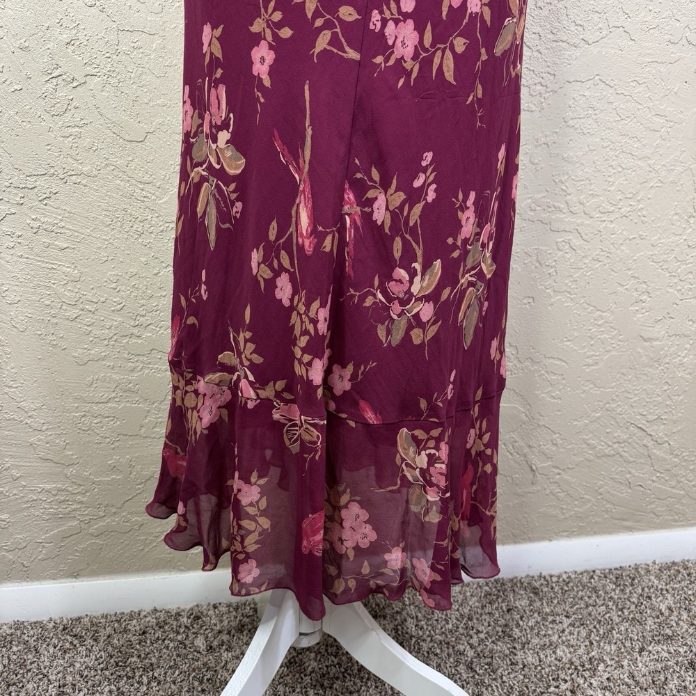 Jonathan Martin Studio VTG Y2K Silk Maxi Dress Sz 10 Floral Fairy Ruffle Babydol - Picture 4 of 9
